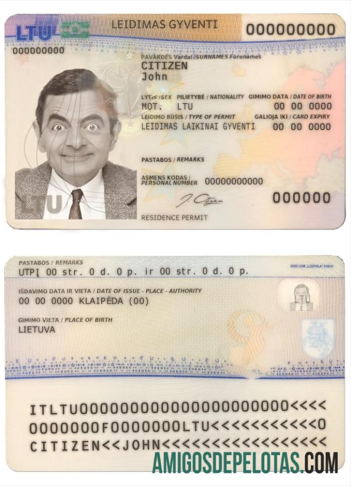 Autorização de residência na Lituânia modelo